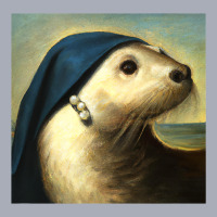 A Sea Otter With A Pearl Earring Vermeer Funny Art Tank Dress | Artistshot