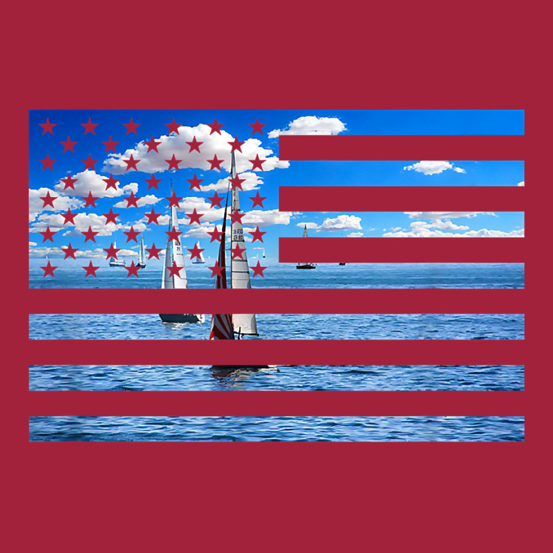 Sail Boats On American Flag  Usa Sailing  Sailor T Shirt Basic T-shirt | Artistshot