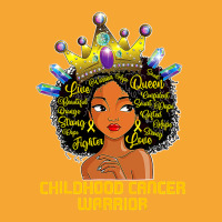 Childhood Cancer Awareness Warrior Black Princess Afro Kids 381 Basic T-shirt | Artistshot