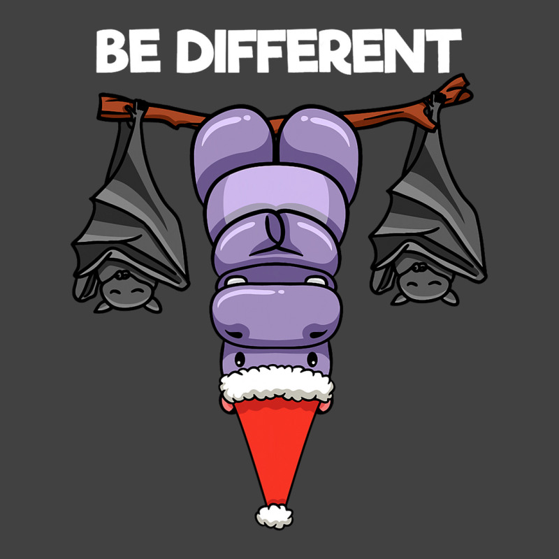 Be Different Hanging Santa Hippo With Sleeping Bat Vintage T-shirt | Artistshot