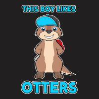 Boy Likes Otters Cool Quote Sea Otter Forest Anima T-shirt | Artistshot