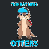 Boy Likes Otters Cool Quote Sea Otter Forest Anima Crewneck Sweatshirt | Artistshot