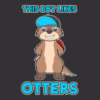 Boy Likes Otters Cool Quote Sea Otter Forest Anima Vintage Hoodie | Artistshot