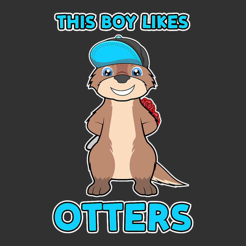 Boy Likes Otters Cool Quote Sea Otter Forest Anima Vintage Hoodie | Artistshot