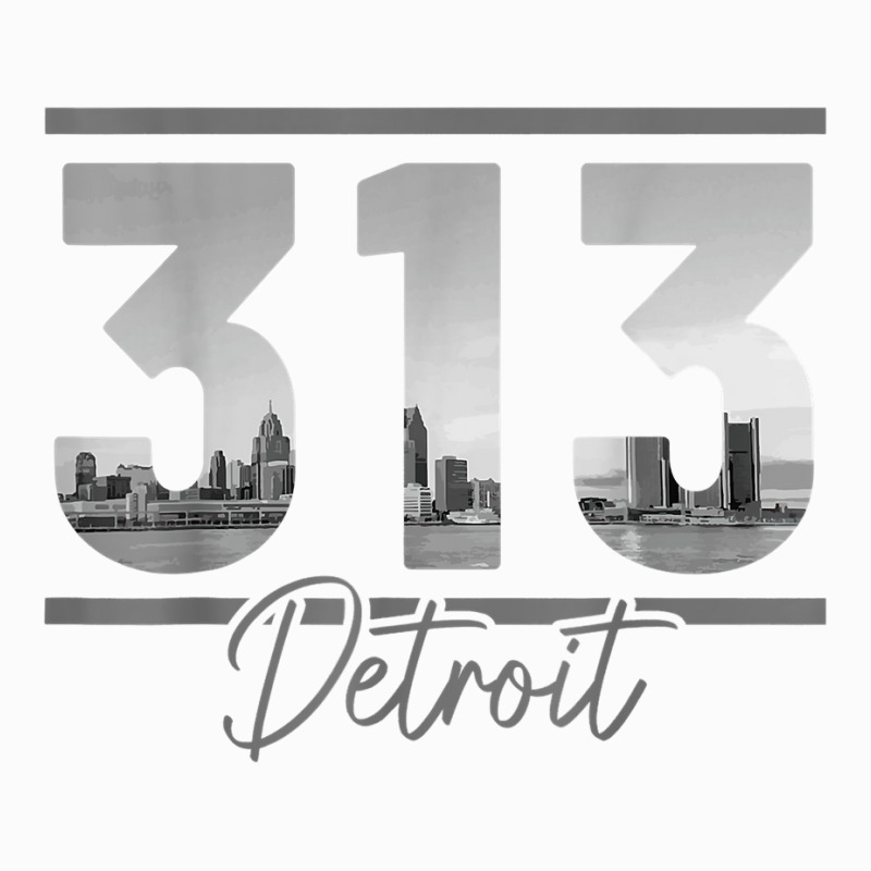 Detroit 313 Area Code Skyline Michigan Vintage T Shirt Raglan Crop Top by cm-arts | Artistshot