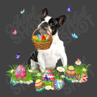 Boston Terrier Bunny Dog With Easter Eggs Basket Butterflies Vintage T-shirt | Artistshot