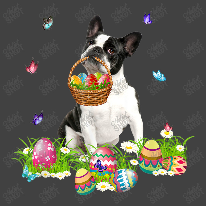 Boston Terrier Bunny Dog With Easter Eggs Basket Butterflies Vintage T-shirt | Artistshot