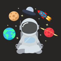 Astronaut Mediation In Space Featuring Moon Mars E Ladies Fitted T-shirt | Artistshot