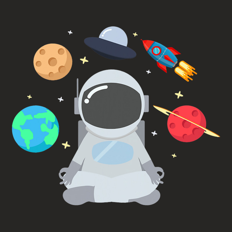 Astronaut Mediation In Space Featuring Moon Mars E Ladies Fitted T-Shirt by Vibrantora | Artistshot