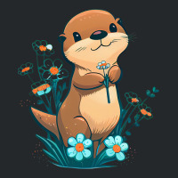 Baby Otter Flowers Otter Crewneck Sweatshirt | Artistshot