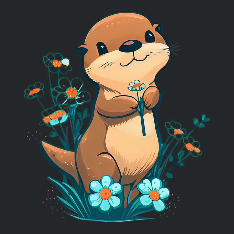 Baby Otter Flowers Otter Crewneck Sweatshirt | Artistshot