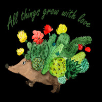 All Things Grow With Love Hedgehog Garden Cactus B Pocket T-shirt | Artistshot