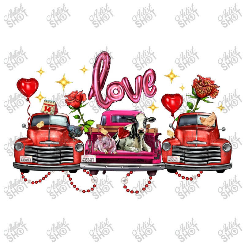 Valentine's Day Farm Trucks Farm Animals Raglan Crop Top by FaDigitalArtStudio | Artistshot