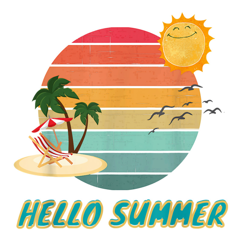 Hello Summer Vacation Palm Tree Sun Birds And Sea Raglan Crop Top by ISAIASSANTIAGO | Artistshot