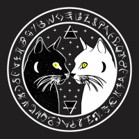 Black Cat Witch Wicca Crescent Moon Norse Rune Pag T-shirt | Artistshot