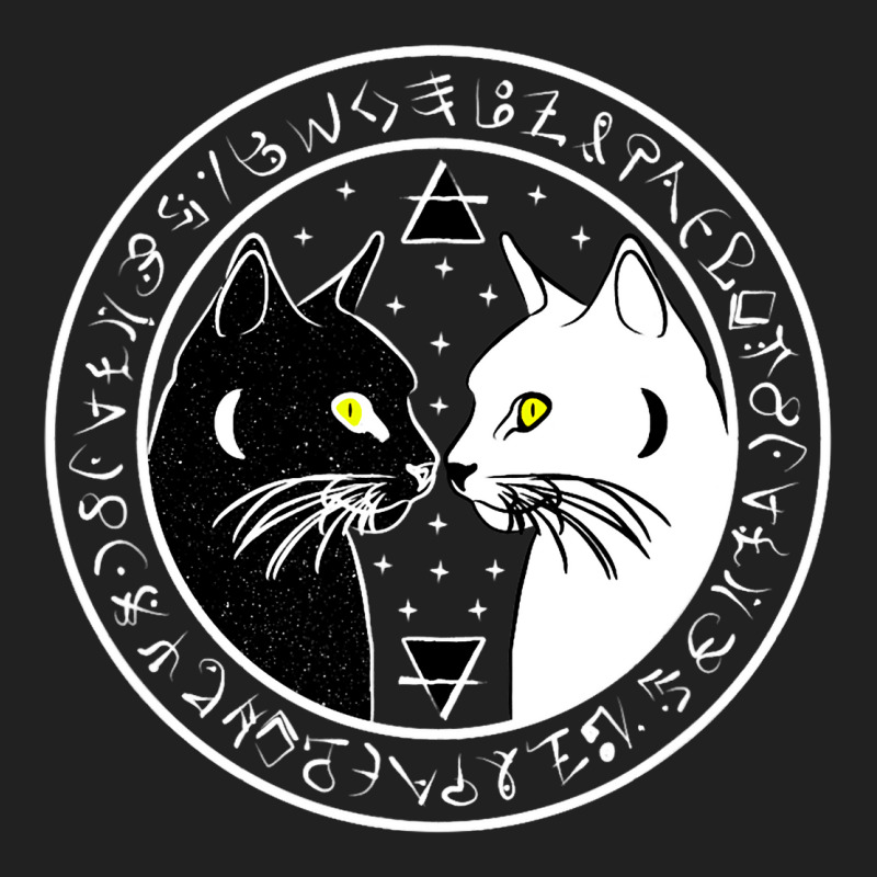 Black Cat Witch Wicca Crescent Moon Norse Rune Pag Basic T-shirt | Artistshot