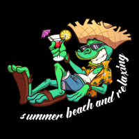 Cartoon Cute Iguana On The Summer Beach With Cockt Maternity Scoop Neck T-shirt | Artistshot