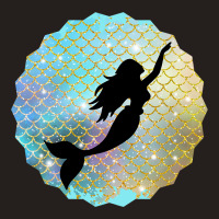 Black Mermaid Silhouette On Rainbow Scales Tank Top | Artistshot