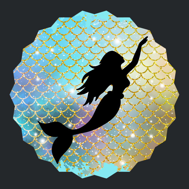 Black Mermaid Silhouette On Rainbow Scales Crewneck Sweatshirt | Artistshot