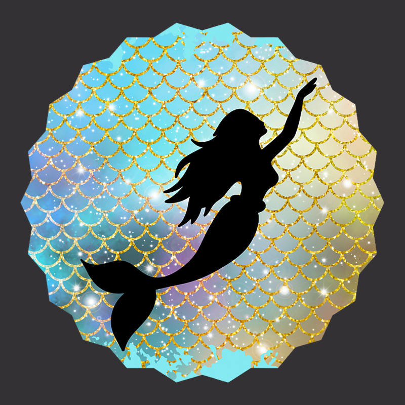 Black Mermaid Silhouette On Rainbow Scales Vintage Short | Artistshot