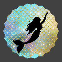 Black Mermaid Silhouette On Rainbow Scales Vintage T-shirt | Artistshot