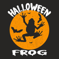 Frog And Bats Moon Scary Animals Funny Halloween C Ladies Fitted T-shirt | Artistshot