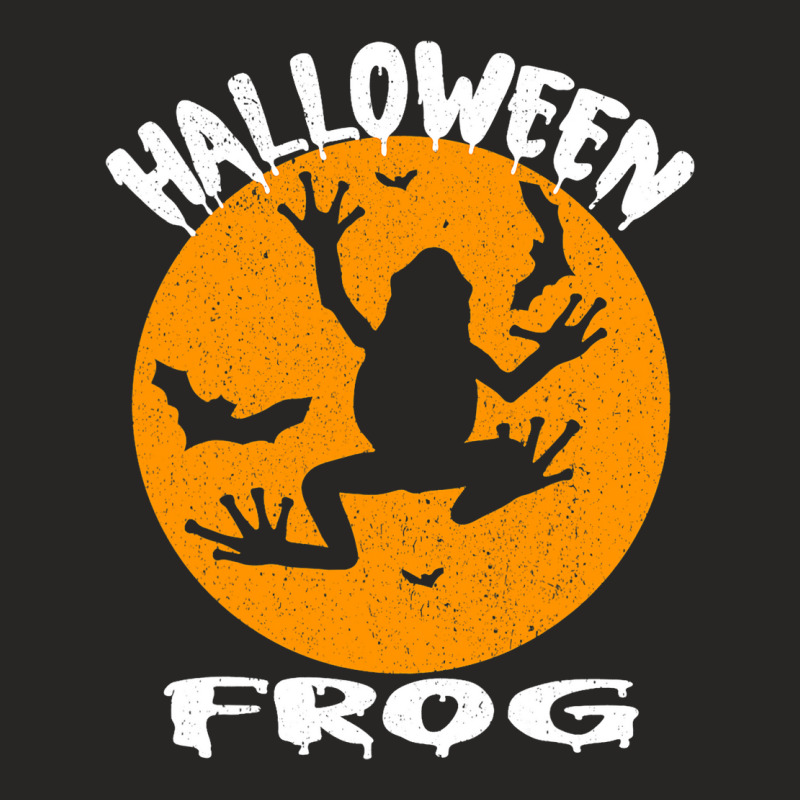 Frog And Bats Moon Scary Animals Funny Halloween C Ladies Fitted T-Shirt by YadrielCarballo | Artistshot