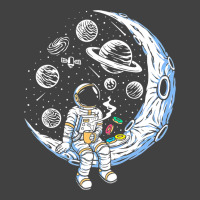 Funny Astronaut On The Moon Coffee And Donut Space Vintage T-shirt | Artistshot