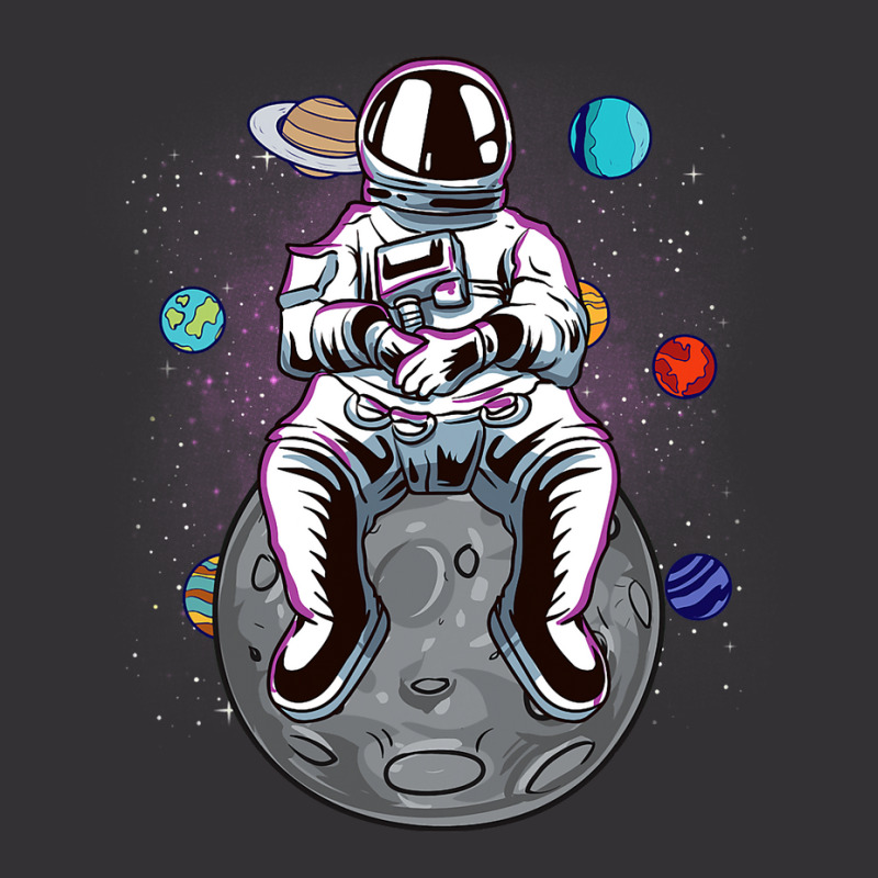 Funny Astronaut Sitting On The Moon Solar System S Vintage Short | Artistshot