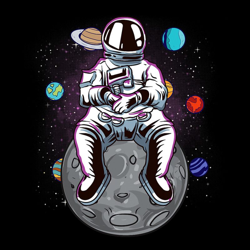 Funny Astronaut Sitting On The Moon Solar System S Fleece Short | Artistshot