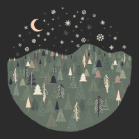 Forest Trees Autumn Winter Night Snowing Star Moon Exclusive T-shirt | Artistshot