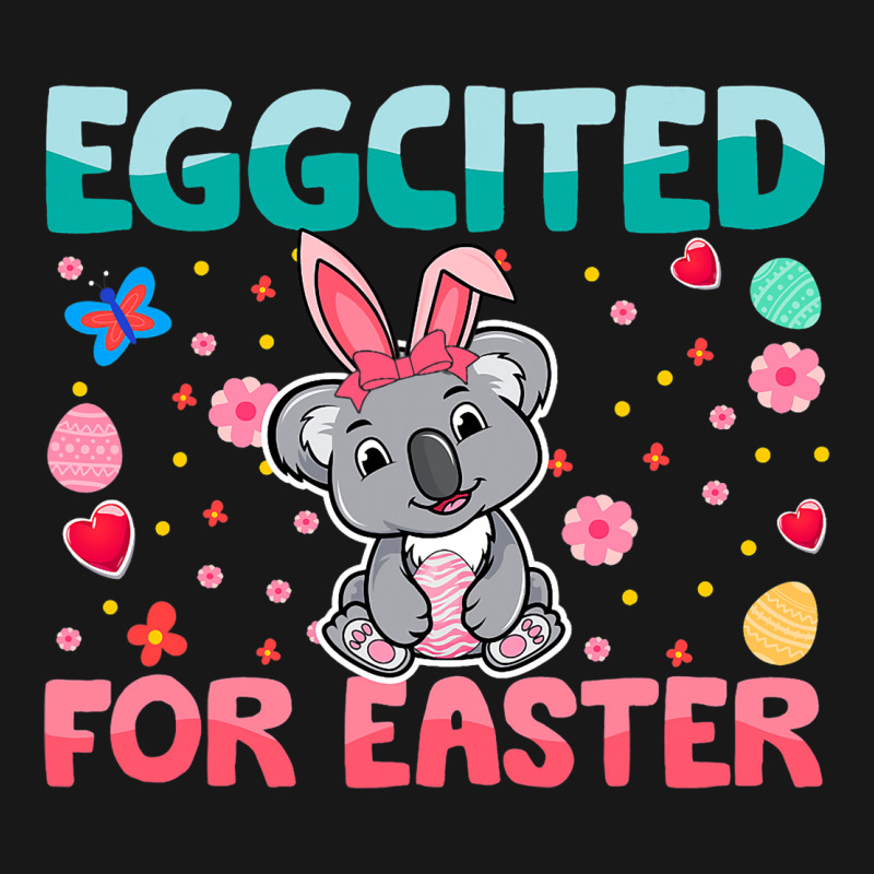 Eggcited For Easter Bunny Koala Rabbit Funny Kids Flannel Shirt | Artistshot