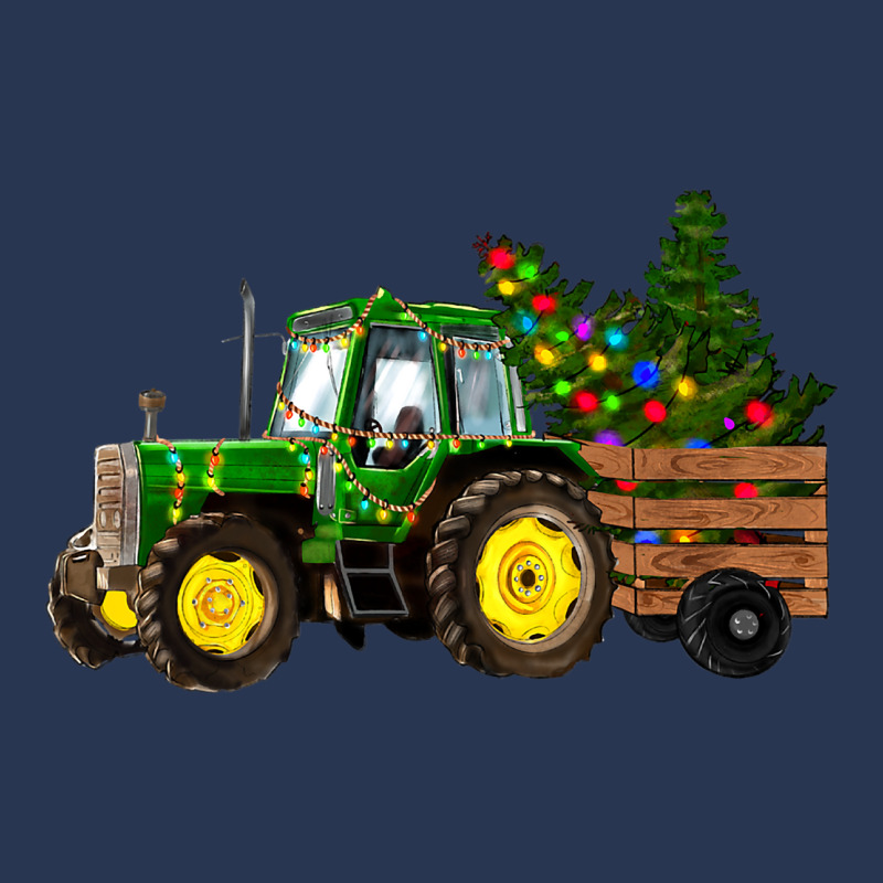 Farm Tractor Christmas Lights Christmas Tree Famil Men Denim Jacket | Artistshot