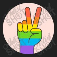 Two Fingers Rainbow Basic T-shirt | Artistshot