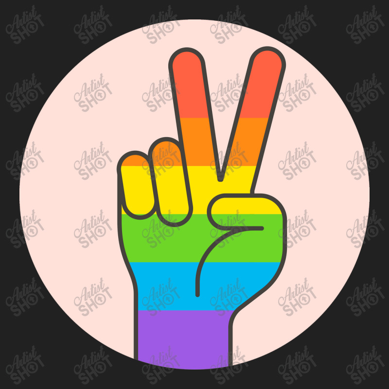 Two Fingers Rainbow Basic T-shirt by DYNNN | Artistshot