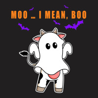 Ghost Cow Moo I Mean Boo Pumpkin Moon Halloween 1 T-shirt | Artistshot