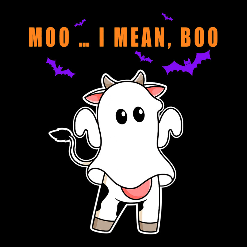 Ghost Cow Moo I Mean Boo Pumpkin Moon Halloween 1 Fleece Short | Artistshot