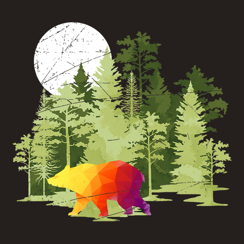 Full Moon Brown Bear Outdoor Nature Wildlife Anima Tank Top | Artistshot