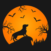 Funny Weiner Dog In The Moon Dachshund And Hallowe Flannel Shirt | Artistshot