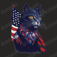 Pawsome Patriot Cat Strikes Again Ladies Fitted T-shirt | Artistshot