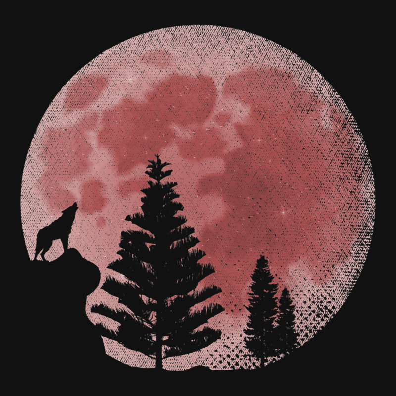 Full Moon Forest Animal Predator Red Moon Howling  Graphic T-shirt | Artistshot