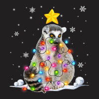 Funny Xmas Lemur Animals Lover Christmas Tree Ligh T-shirt | Artistshot