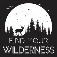 Find Your Wilderness Deer Moon Hiking Camping Atmo T-shirt | Artistshot