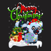 Funny Lemur Animal Lover Xmas Lighting Lemur Chris T-shirt | Artistshot