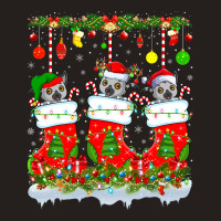 Funny Lemur In Xmas Socks Lights Lemur Christmas Tank Top | Artistshot