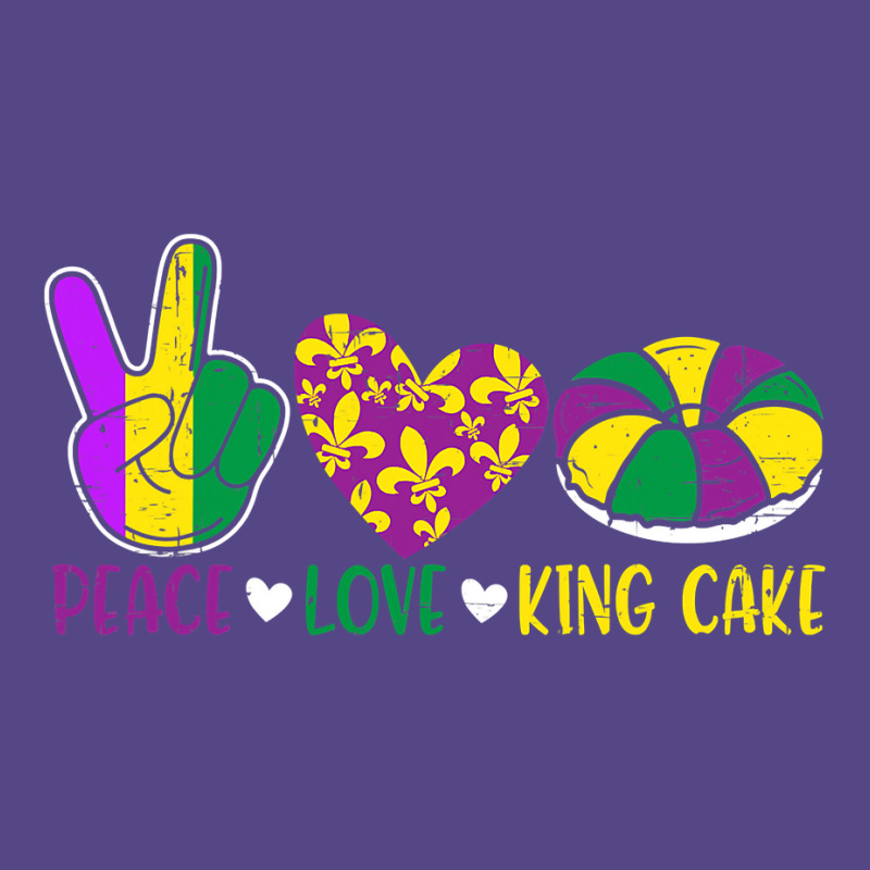 Peace Love King Cake Funny Mardi Gras Festival Party Basic T-shirt | Artistshot