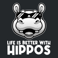 Funny Hippo Design For Men Women Kids Hippopotamus Crewneck Sweatshirt | Artistshot