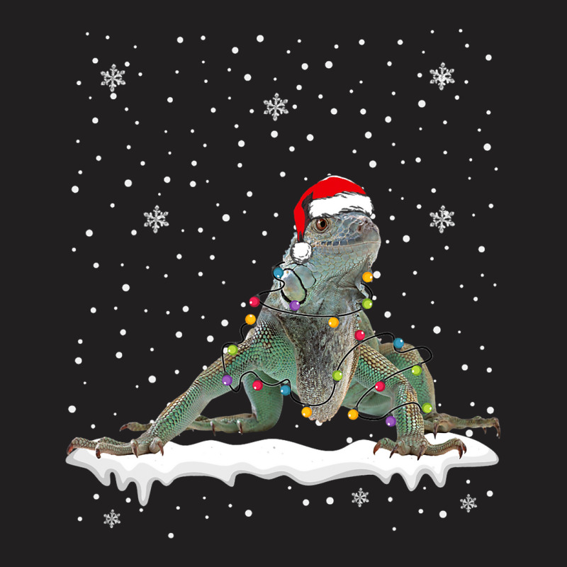 Funny Santa Iguana Christmas Lights Animals Lover T-shirt | Artistshot