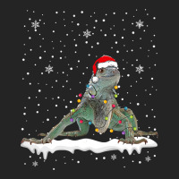 Funny Santa Iguana Christmas Lights Animals Lover 3/4 Sleeve Shirt | Artistshot