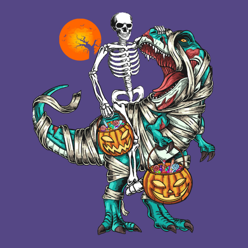 Halloween T  Shirt Halloween Skeleton Riding Mummy Dinosaur T Rex Pump Basic T-shirt | Artistshot